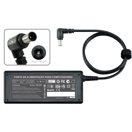 FONTE PARA NOTEBOOK SONY19,5V 4,7A DC6.5 X 4.4 MAIS MANIA 3 FONTE PARA NOTEBOOK SONY19,5V 4,7A DC6.5 X 4.4 MAIS MANIA_2