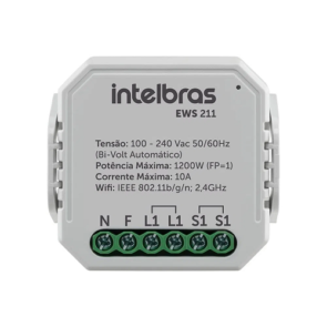 Interruptor Controlador de Cargas Wi-Fi 1/1 EWS 211 Intelbras